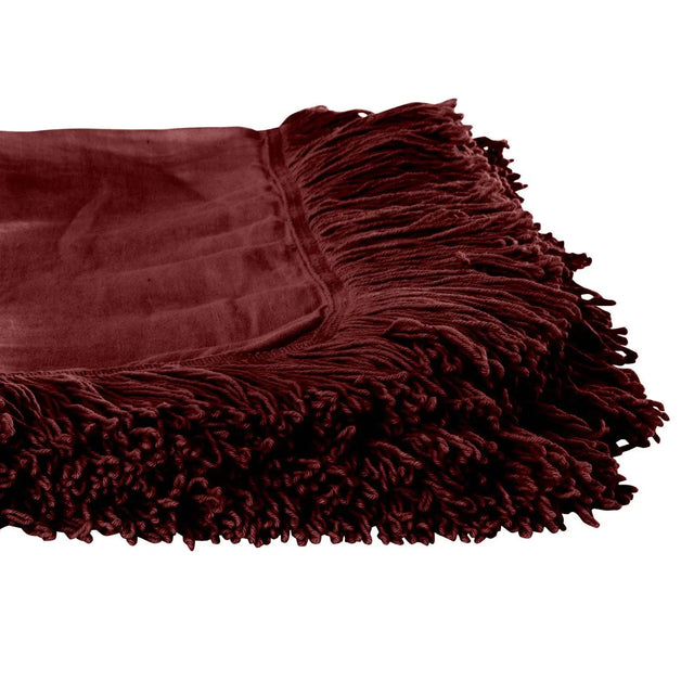 Bed Cover Bordeaux With Fringes - Akireh