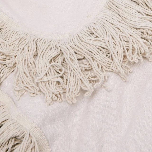 Bed Cover Cream With Fringes - Akireh