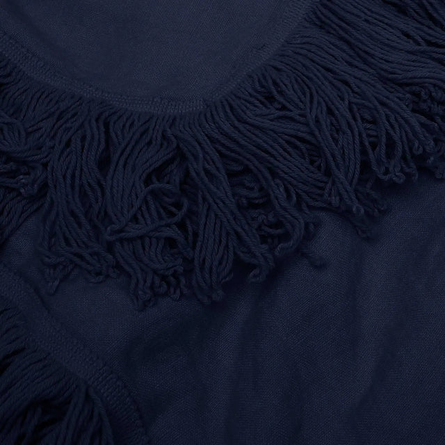 Bed Cover Night Blue With Fringes - Akireh