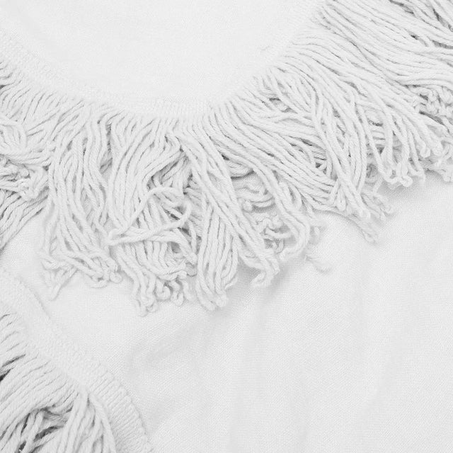 Bed Cover White With Fringes - Akireh