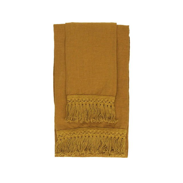 Towel Set Mustard With Long Fringe - Akireh
