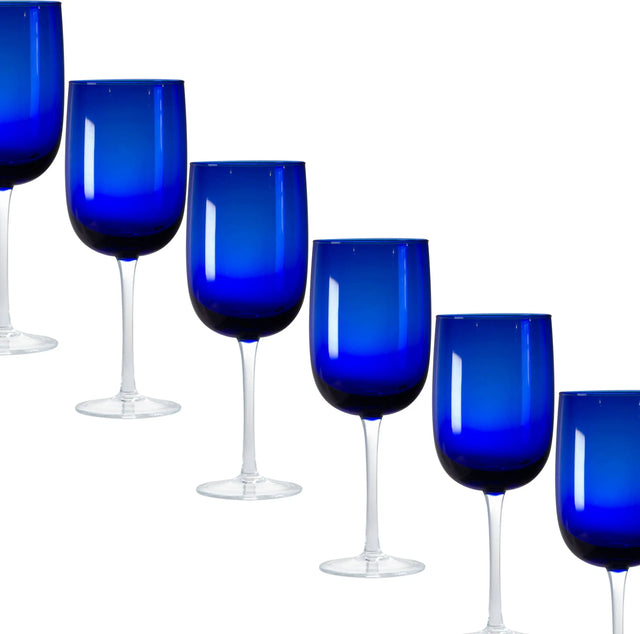 Set Wine Glasses Crystal Blue - Akireh