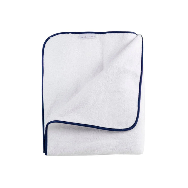 White & Classic Blue Bath Towel - Akireh