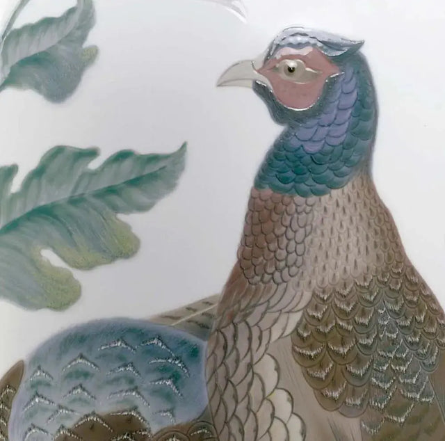 Pheasants & Mums Vase - Akireh