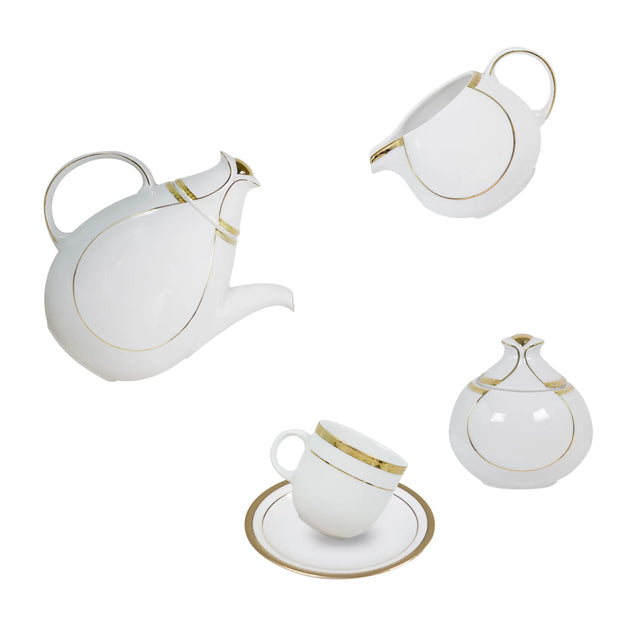15 Pieces Gold Decorated Coffee Set - Akireh
